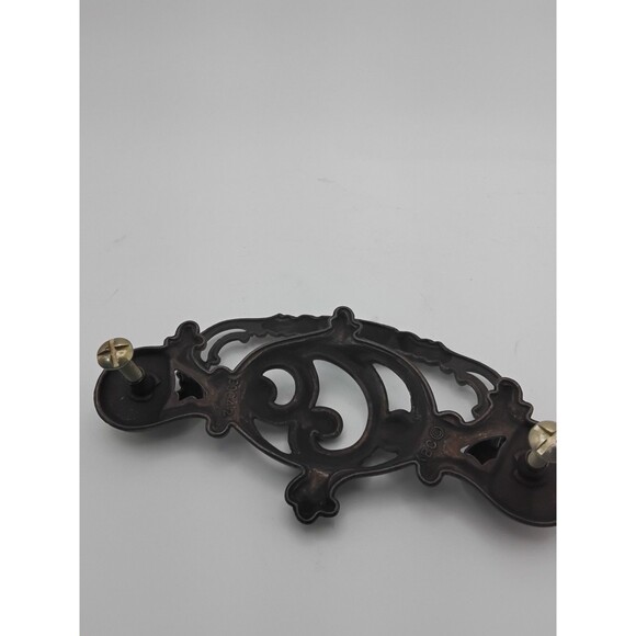 Vintage Ornate Antique Brass  Drop Bail Furniture Cabinet Drawer Pulls Victorian - Picture 6 of 8